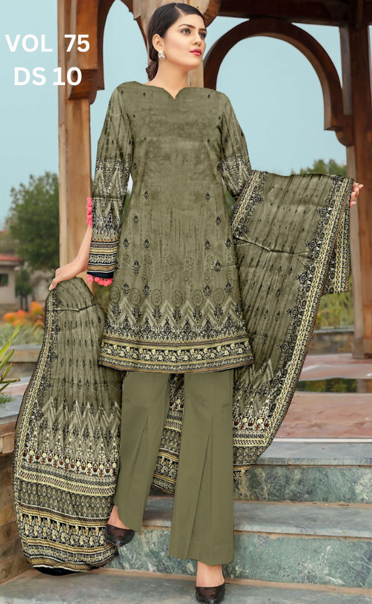 VOL 75 | DS 10 | DIGITAL PRINTED LAWN 3PC LAWN DUPATTA