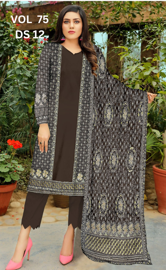 VOL 75 | DS 12 | DIGITAL PRINTED LAWN 3PC LAWN DUPATTA