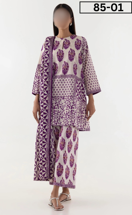 VOL 85 | DS 01 | DIGITAL PRINTED LAWN 3PC LAWN DUPPATTA