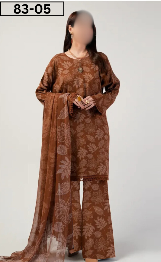 VOL 83 | DS 05 | DIGITAL PRINTED LAWN 3PC VOIL DUPATTA