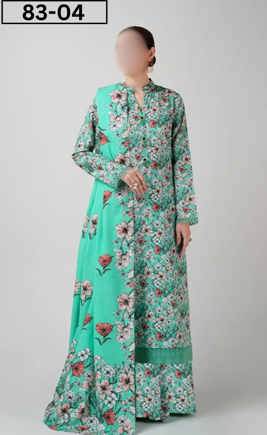 VOL 83 | DS 04 | DIGITAL PRINTED LAWN 3PC VOIL DUPATTA