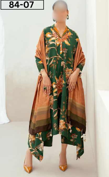 VOL 84 | DS 07 | DIGITAL PRINTED LAWN 3PC BAMBER DUPATTA