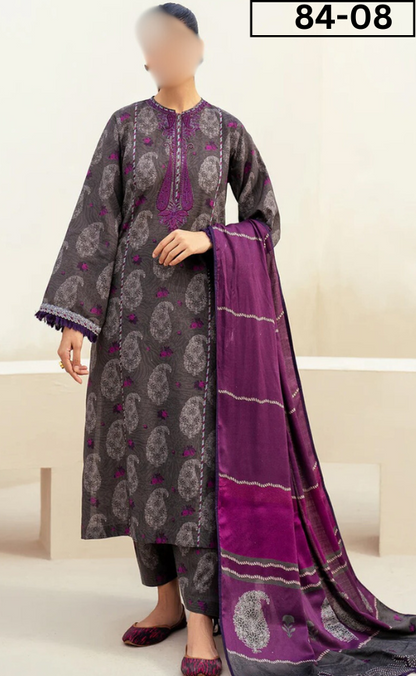 VOL 84 | DS 08 | DIGITAL PRINTED LAWN 3PC BAMBER DUPATTA