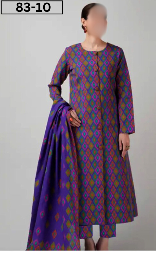 VOL 83 | DS 10 | DIGITAL PRINTED LAWN 3PC VOIL DUPATTA