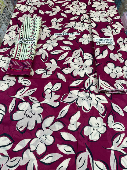 VOL 104 | DS 02 | DIGITAL PRINTED LAWN 3PC TANADORIA LAWN DUPATTA