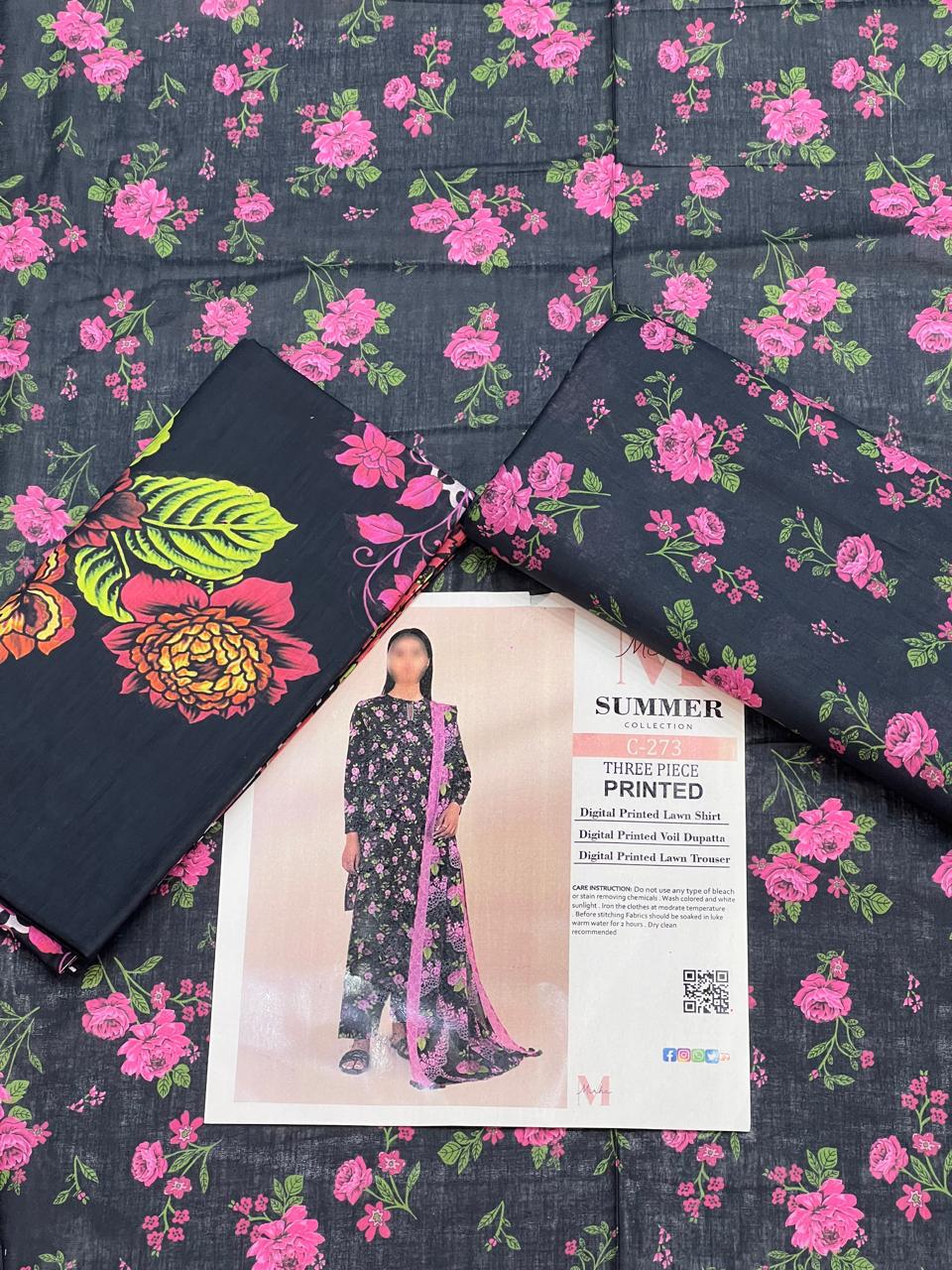MIRHA LAWN DIGITAL PRINTED 3PC | DS C273 |