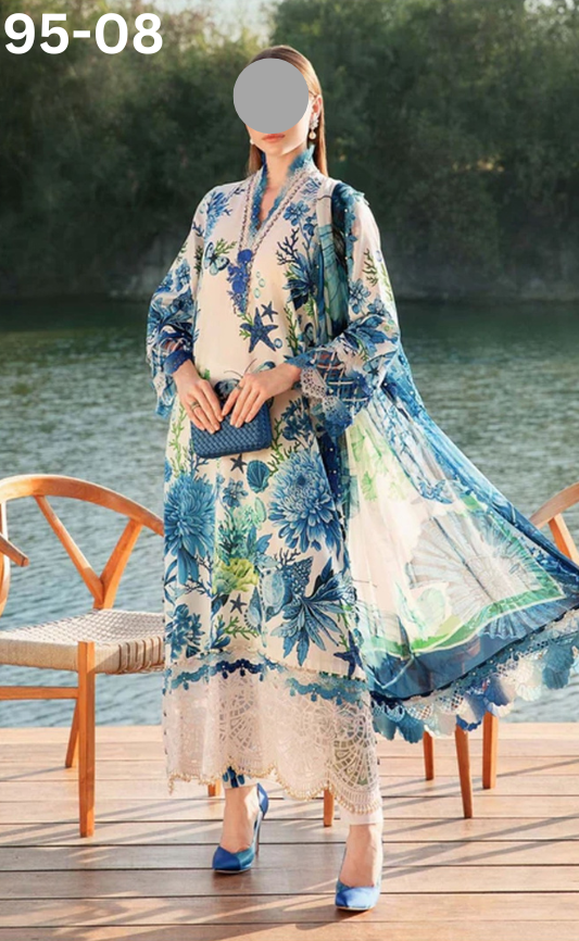 VOL 95 | DS 08 | DIGITAL PRINTED LAWN 3PC LAWN DUPATTA
