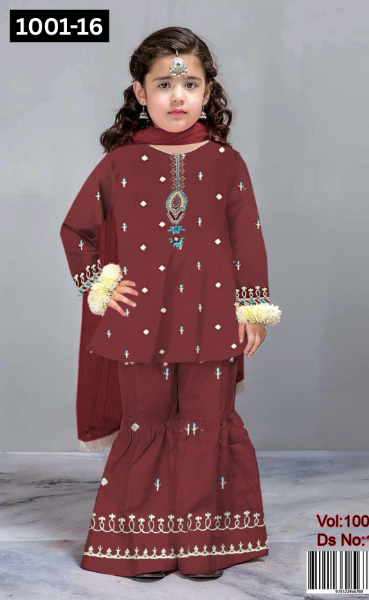 KIDS EMBROIDERED LAWN 2PC | DS 1001-16 |