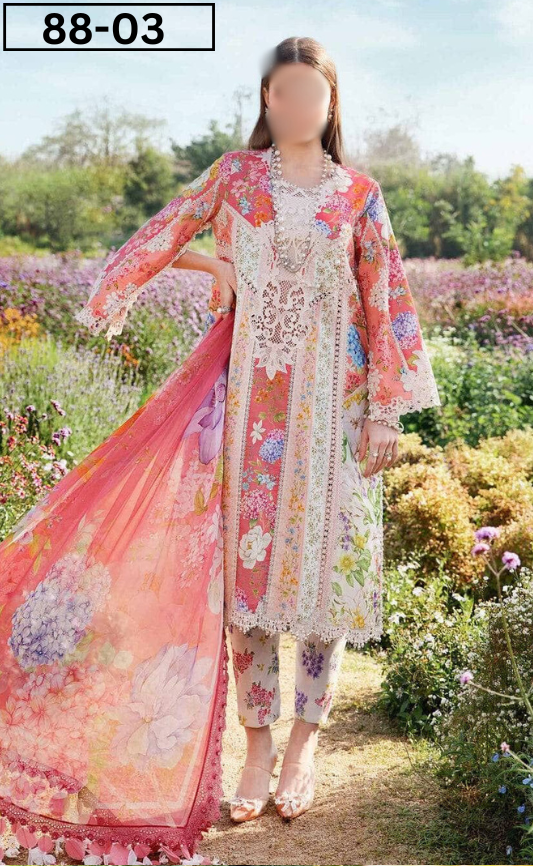 VOL 88 | DS 03 | DIGITAL PRINTED LAWN 3PC BAMBER DUPATTA