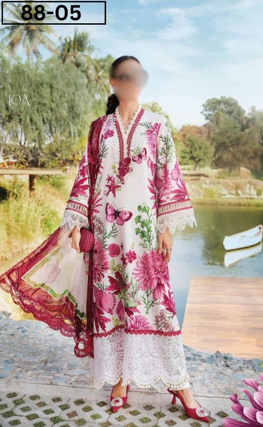 VOL 88 | DS 05 | DIGITAL PRINTED LAWN 3PC BAMBER DUPATTA