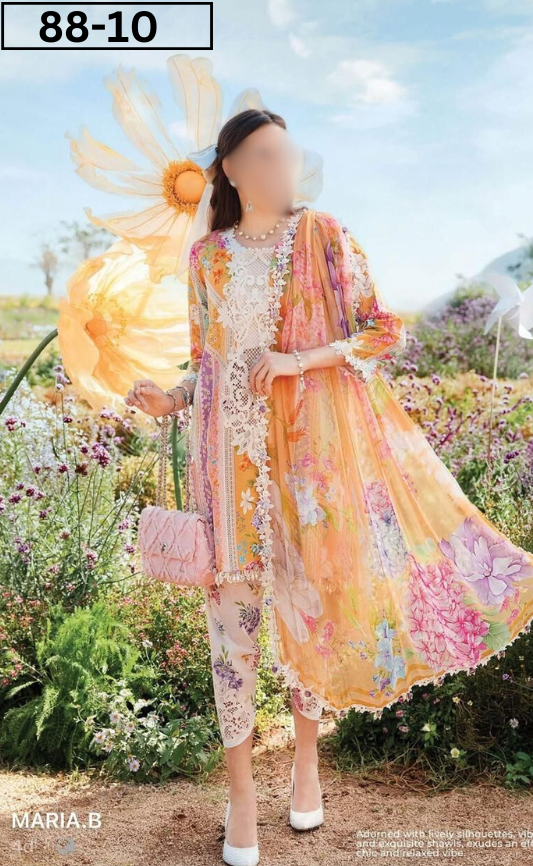 VOL 88 | DS 10 | DIGITAL PRINTED LAWN 3PC BAMBER DUPATTA