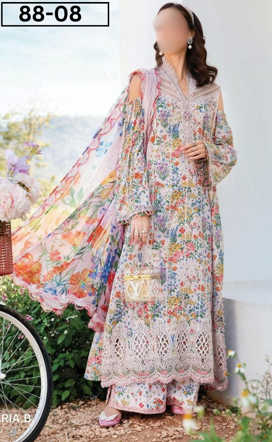 VOL 88 | DS 08 | DIGITAL PRINTED LAWN 3PC BAMBER DUPATTA