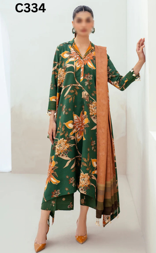 MIRHA | DS C334 | DIGITAL PRINTED LAWN 3PC