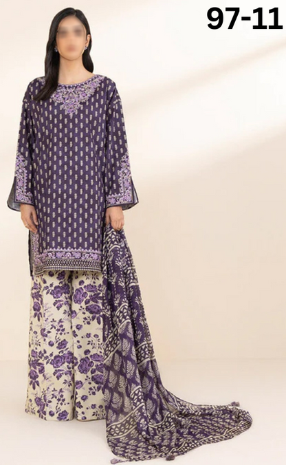 VOL 97 | DS 11 | DIGITAL PRINTED LAWN 3PC LAWN DUPATTA