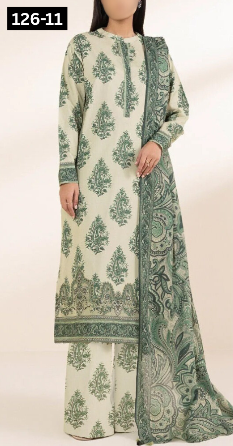 VOL 126 | DS 11 | DIGITAL PRINTED LAWN 3PC VOIL LAWN DUPATTA