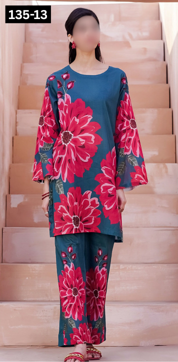 VOL 135 | DS 13 | DIGITAL PRINTED LAWN 2PC | CO-ORD SET