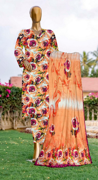 VOL 138 | DS 23 | DIGITAL PRINTED LAWN 3PC VOIL LAWN DUPATTA