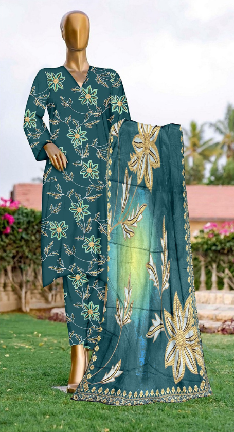 VOL 138 | DS 24 | DIGITAL PRINTED LAWN 3PC VOIL LAWN DUPATTA