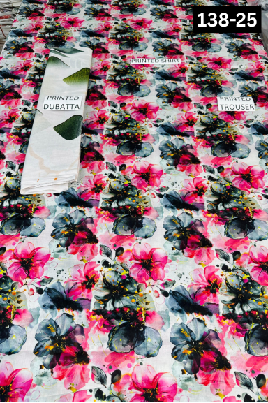 VOL 138 | DS 25 | DIGITAL PRINTED LAWN 3PC VOIL LAWN DUPATTA