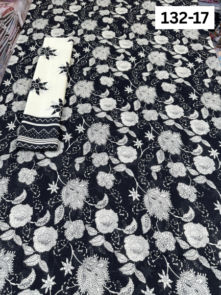 VOL 132 | DS 17 | DIGITAL PRINTED BANADORA LAWN 3PC VOIL LAWN DUPATTA