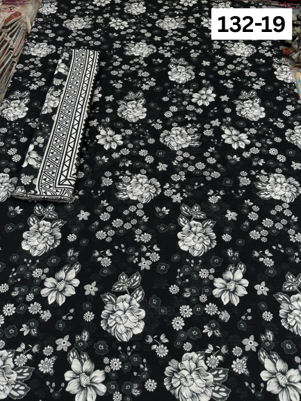 VOL 132 | DS 19 | DIGITAL PRINTED BANADORA LAWN 3PC VOIL LAWN DUPATTA