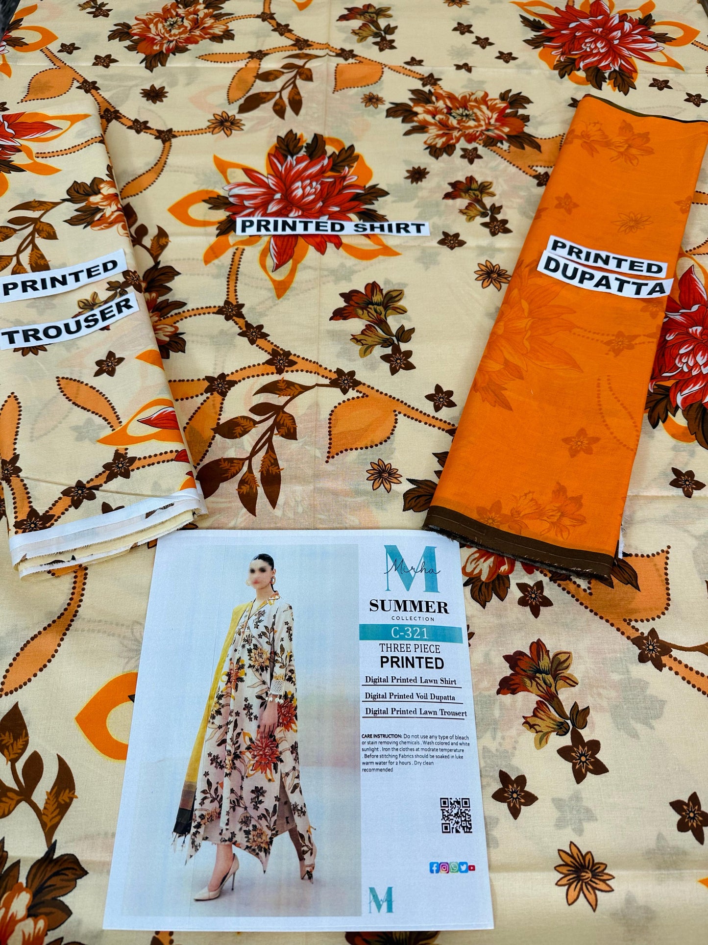 MIRHA | DS C321 | DIGITAL PRINTED LAWN  3PC