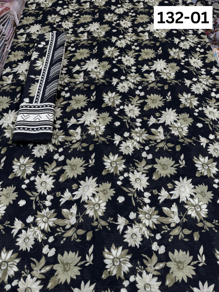 VOL 132 | DS 01 | DIGITAL PRINTED BANADORA LAWN 3PC VOIL LAWN DUPATTA