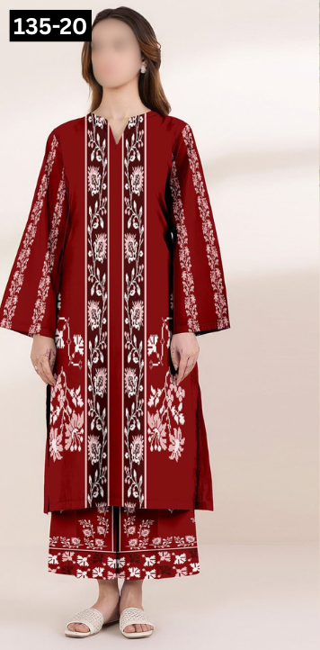 VOL 135 | DS 20 | DIGITAL PRINTED LAWN 2PC | CO-ORD SET