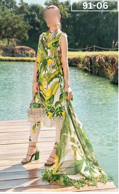 VOL 91 | DS 06 | DIGITAL PRINTED LAWN 3PC LAWN DUPATTA