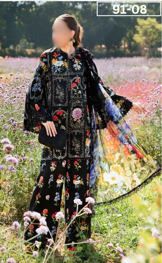 VOL 91 | DS 08 | DIGITAL PRINTED LAWN 3PC LAWN DUPATTA