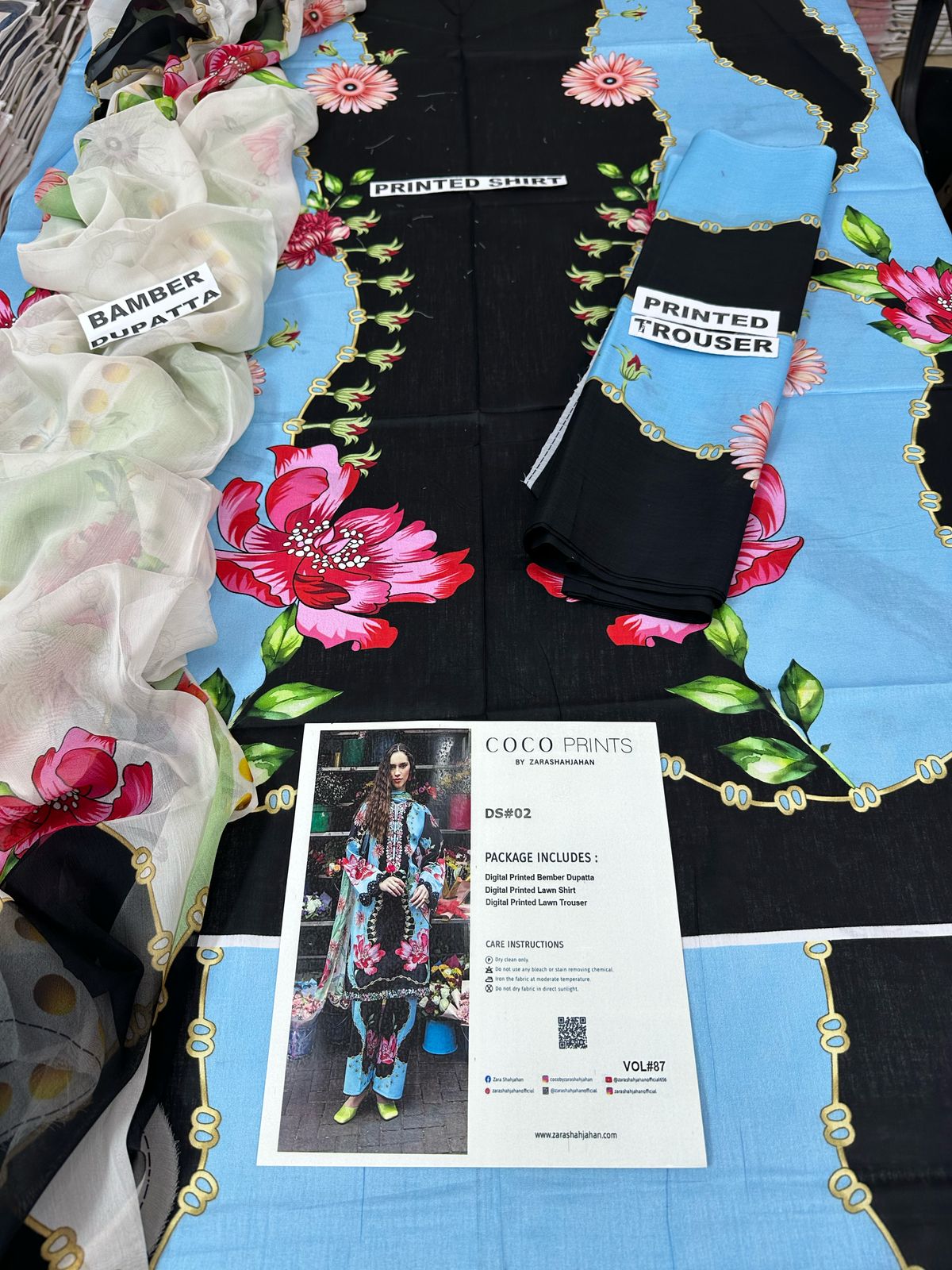 VOL 87 | DS 02 | DIGITAL PRINTED LAWN 3PC BEMBER DUPATTA