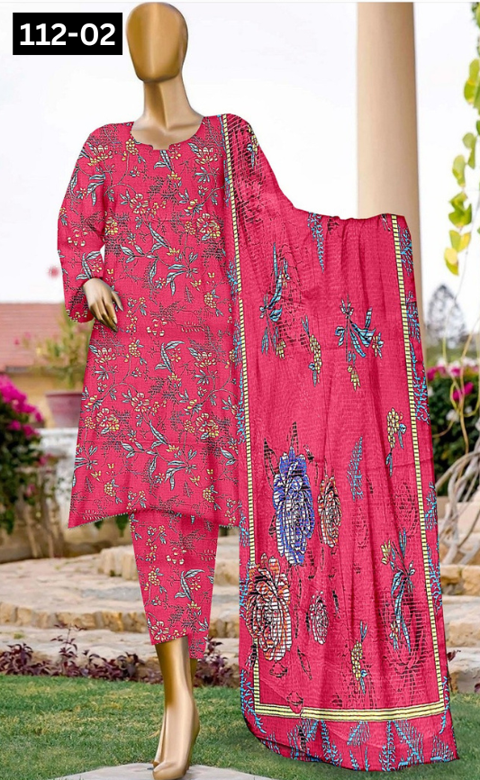 VOL 112 | DS 02 | DIGITAL PRINTED LAWN 3PC VOIL LAWN DUPATTA