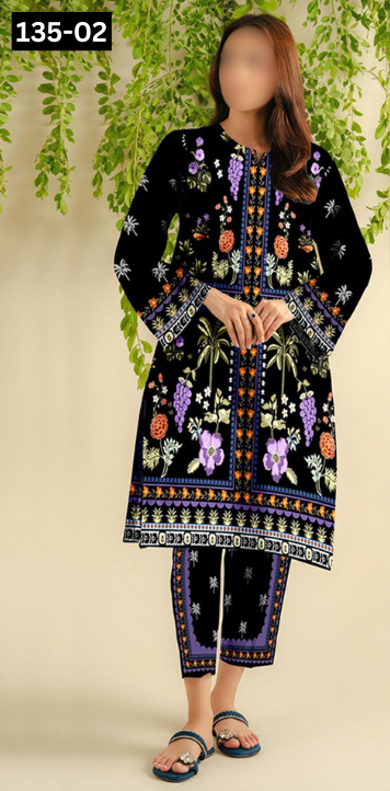 VOL 135 | DS 02 | DIGITAL PRINTED LAWN 2PC | CO-ORD SET