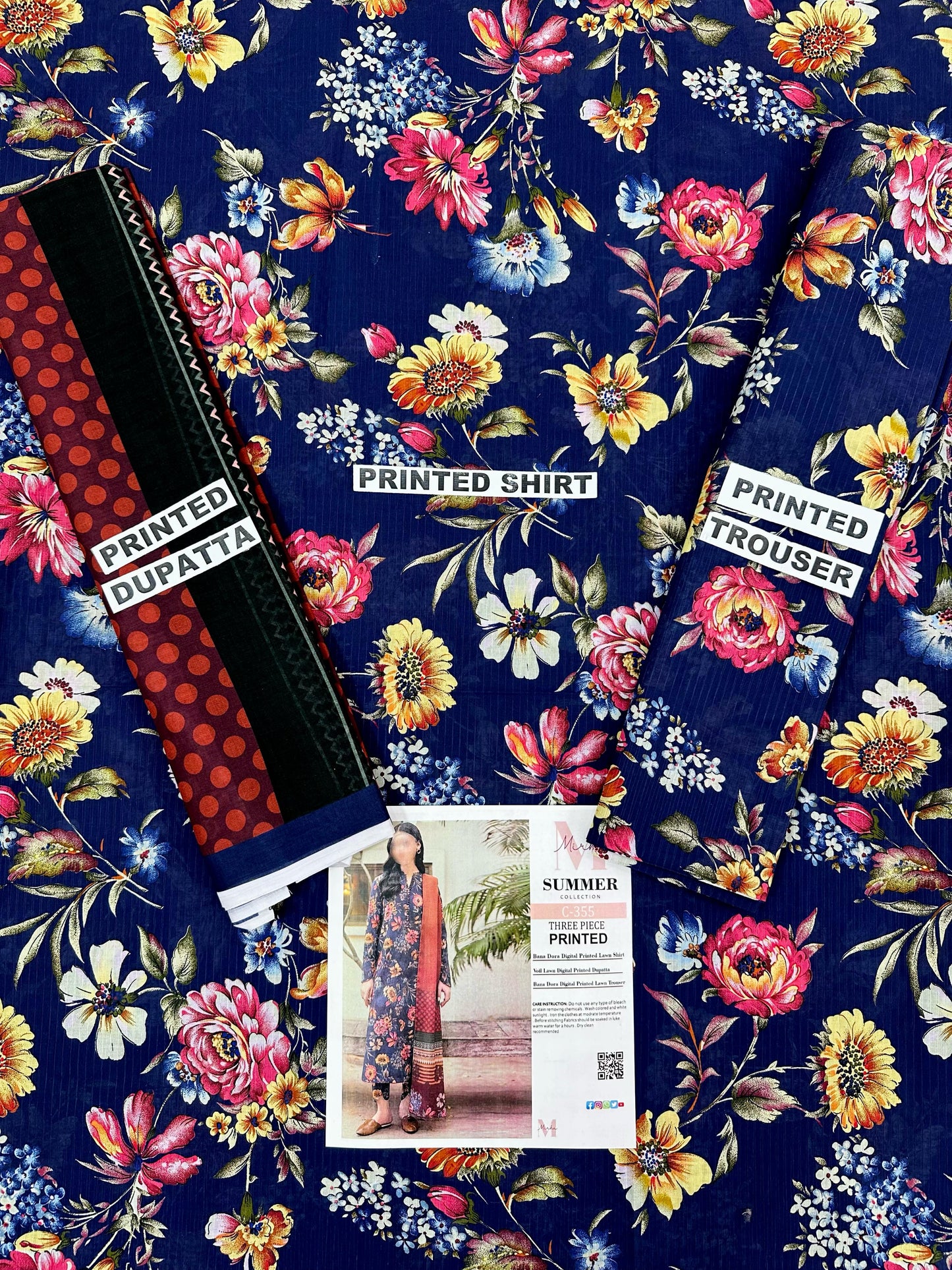 MIRHA | DS C355 | BANA DORA DIGITAL PRINTED LAWN 3PC