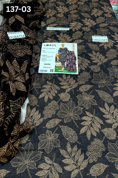 VOL 137 | DS 03 | DIGITAL PRINTED LAWN 3PC BAMBER CHIFFON DUPATTA