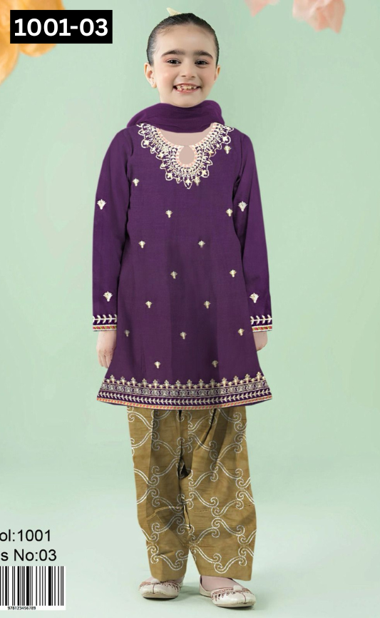 KIDS EMBROIDERED LAWN 2PC | DS 1001-03 |
