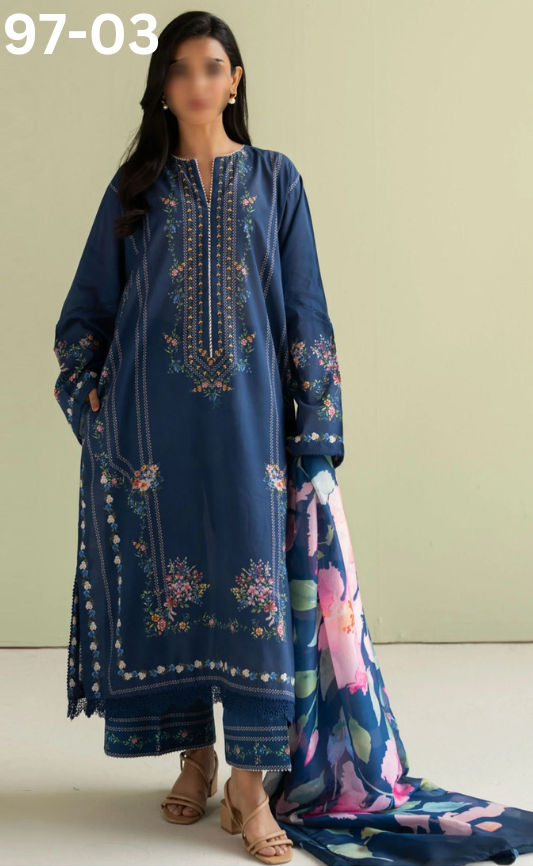 VOL 97 | DS 03 | DIGITAL PRINTED LAWN 3PC LAWN DUPATTA