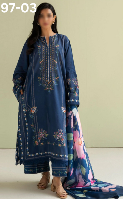VOL 97 | DS 03 | DIGITAL PRINTED LAWN 3PC LAWN DUPATTA
