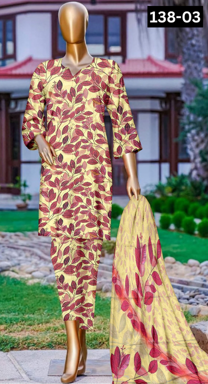 VOL 138 | DS 03 | DIGITAL PRINTED LAWN 3PC VOIL LAWN DUPATTA