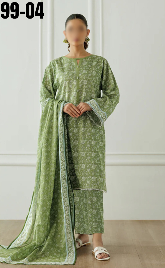VOL 99 | DS 04 | DIGITAL PRINTED LAWN 3PC VOIL DUPATTA
