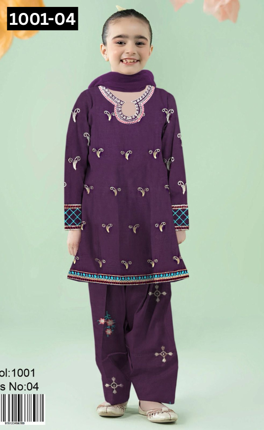 KIDS EMBROIDERED LAWN 2PC | DS 1001-04 |