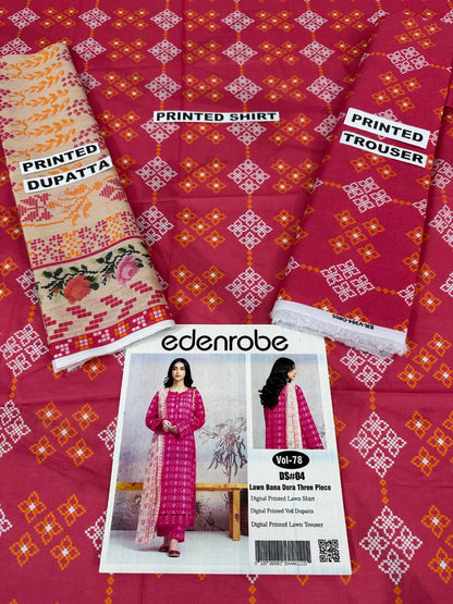 VOL 78 | DS 04 | BANA DORA PRINTED LAWN 3PC