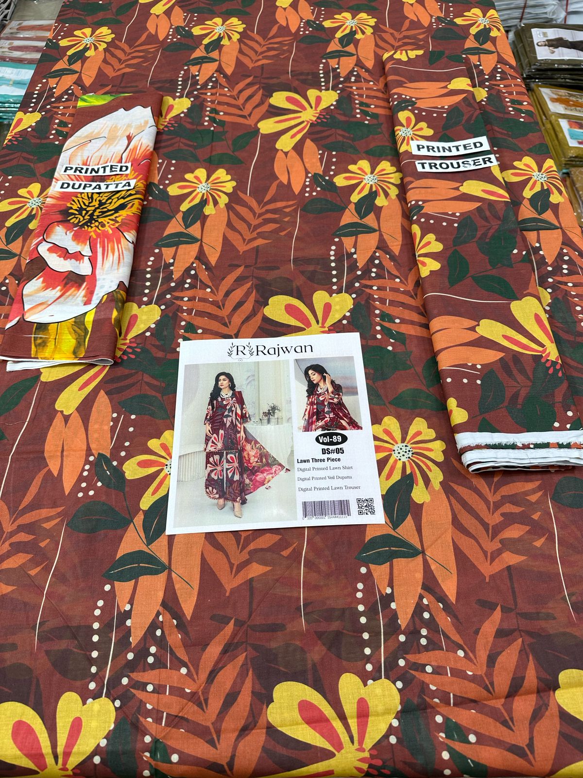 VOL 89 | DS 05 | DIGITAL PRINTED LAWN  3PC VOIL DUPATTA