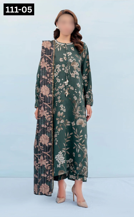VOL 111 | DS 05 | DIGITAL PRINTED LAWN 3PC VOIL LAWN DUPATTA