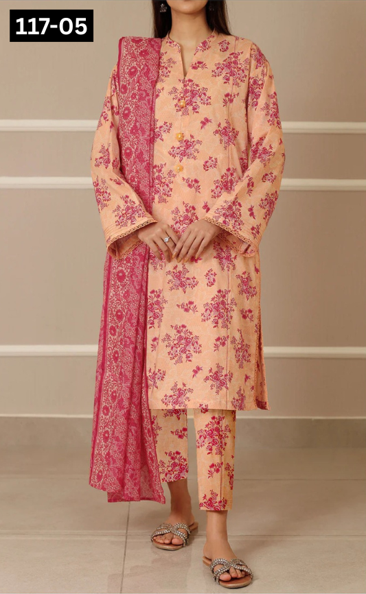 VOL 117 | DS 05 | DIGITAL PRINTED LAWN 3PC VOIL LAWN DUPATTA