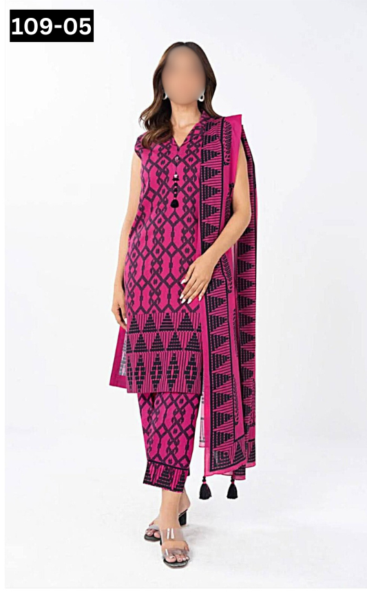 VOL 109 | DS 05 | DIGITAL PRINTED LAWN 3PC VOIL LAWN DUPATTA