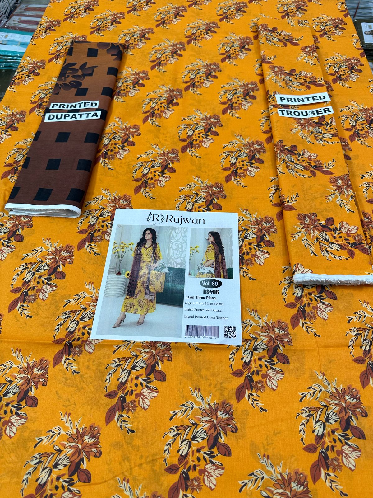 VOL 89 | DS 06 | DIGITAL PRINTED LAWN  3PC VOIL DUPATTA