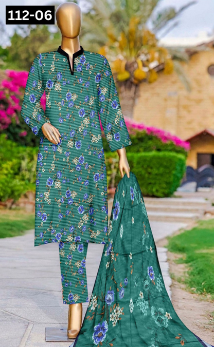 VOL 112 | DS 06 | DIGITAL PRINTED LAWN 3PC VOIL LAWN DUPATTA