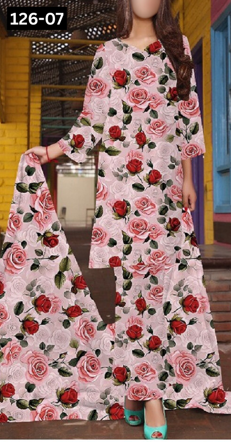 VOL 126 | DS 07 | DIGITAL PRINTED LAWN 3PC VOIL LAWN DUPATTA