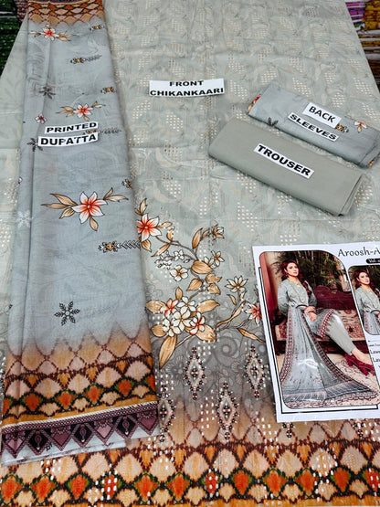VOL 07 | DS 10 | DIGITAL PRINTED LAWN CHIKANKAARI 3PC